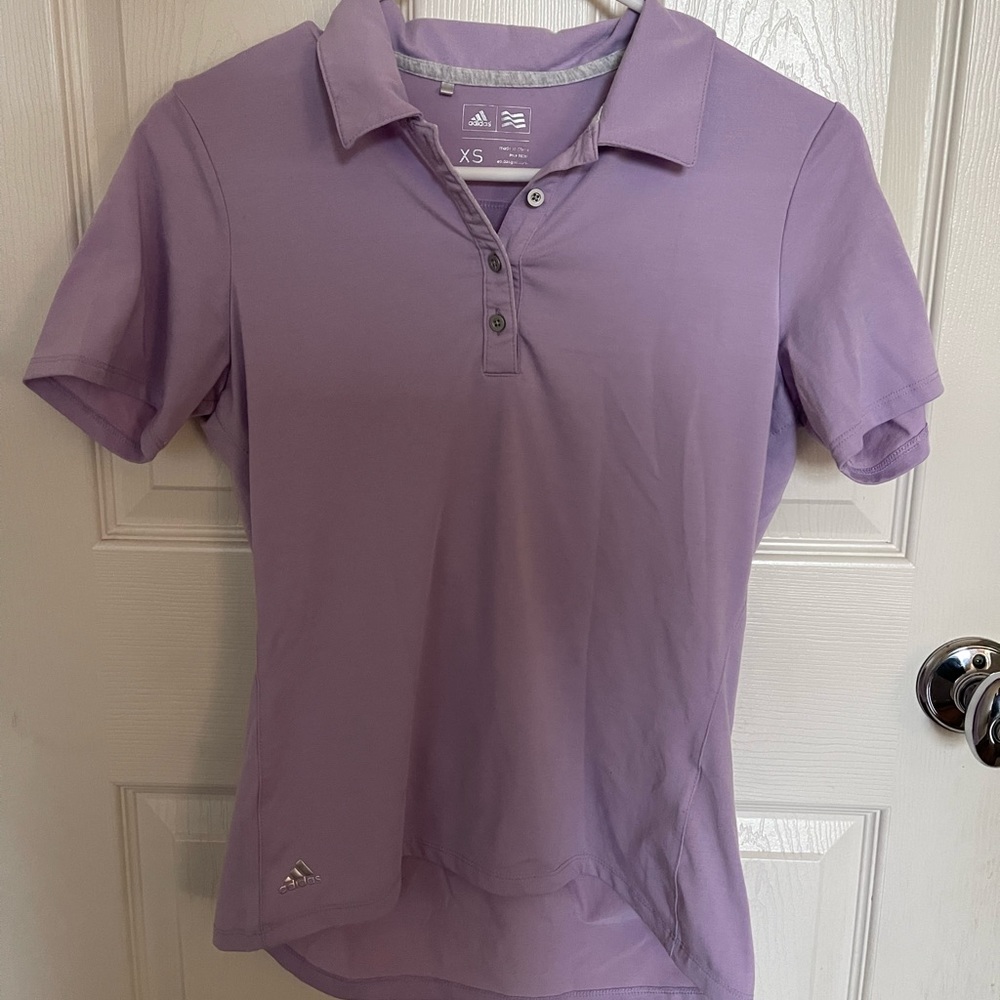 Adidas purple golf polo